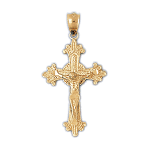 14K Gold Crucifix Charm-Daz-8509