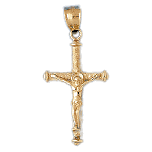 14K Gold Crucifix Charm-Daz-8558