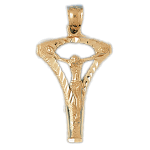 14K Gold Crucifix Charm-Daz-8570