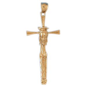 14K Gold Crucifix Charm-Daz-8577