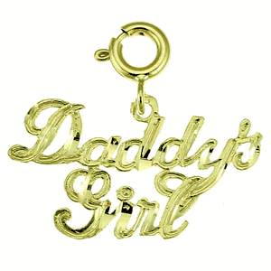 14K Gold Daddy's Girl Saying Charm-Daz-9876