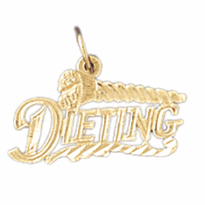 14K Gold Dieting Saying Charm-Daz-10702