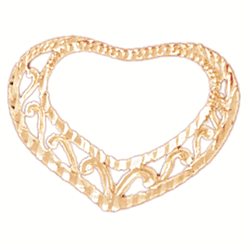14K Gold Floating Heart Charm-Daz-3943