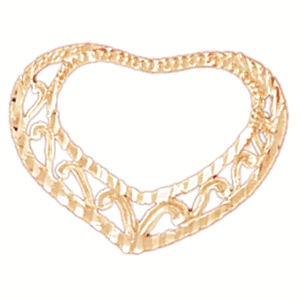 14K Gold Floating Heart Charm-Daz-3943