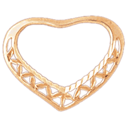 14K Gold Floating Heart Charm-Daz-3944
