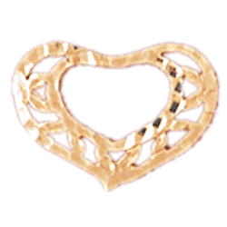 14K Gold Floating Heart Charm-Daz-3946