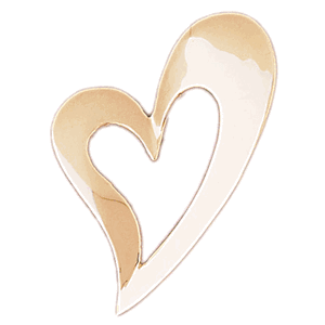14K Gold Floating Heart Charm-Daz-3990