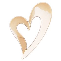14K Gold Floating Heart Charm-Daz-3990
