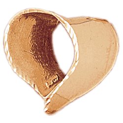 14K Gold Floating Heart Charm-Daz-3998