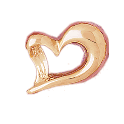 14K Gold Floating Heart Charm-Daz-4001