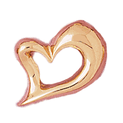 14K Gold Floating Heart Charm-Daz-4002