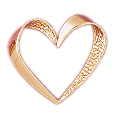 14K Gold Floating Heart Charm-Daz-4003