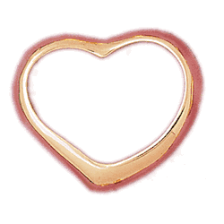 14K Gold Floating Heart Charm-Daz-4005