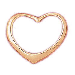 14K Gold Floating Heart Charm-Daz-4006