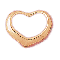 14K Gold Floating Heart Charm-Daz-4007