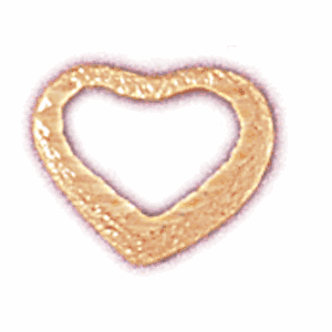 14K Gold Floating Heart Charm-Daz-4009