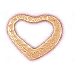 14K Gold Floating Heart Charm-Daz-4009