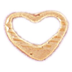 14K Gold Floating Heart Charm-Daz-4011