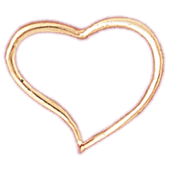 14K Gold Floating Heart Charm-Daz-4019