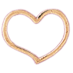 14K Gold Floating Heart Charm-Daz-4020