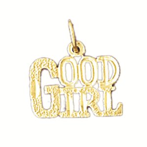 14K Gold Good Girl Saying Charm-Daz-10117