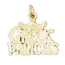 14K Gold Greek Princess Saying Charm-Daz-10403