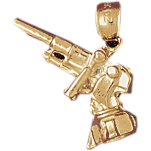 14K Gold Gun 3-D Charm-Daz-4538