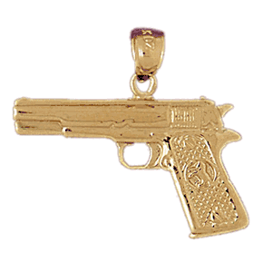 14K Gold Gun Charm-Daz-4532