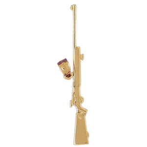 14K Gold Gun Charm-Daz-4536
