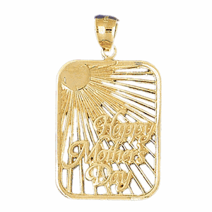 14K Gold Happy Mother's Day Saying Charm-Daz-9698