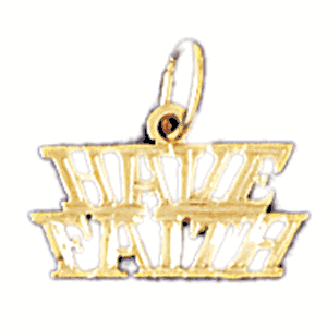 14K Gold Have Faith Saying Charm-Daz-10465