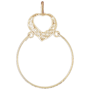 14K Gold Heart Charm Holder-Daz-4204