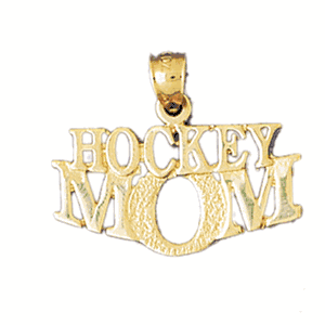 14K Gold Hockey Mom Saying Charm-Daz-9823