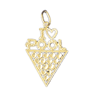 14K Gold I Love Pool Saying Charm-Daz-10803