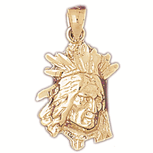 14K Gold Indian Head Charm-Daz-5275
