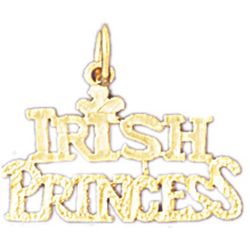 14K Gold Irish Princess Saying Charm-Daz-10414