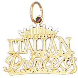 14K Gold Italian Princess Saying Charm-Daz-10412