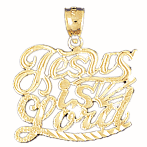 14K Gold Jesus Is Lord Saying Charm-Daz-10462