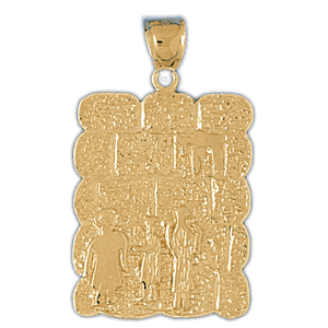 14K Gold Jewish Medal Charm-Daz-9079