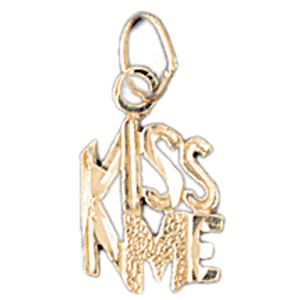 14K Gold Kiss Me Saying Charm-Daz-10521