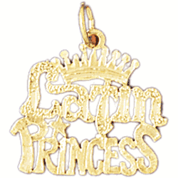 14K Gold Latin Princess Saying Charm-Daz-10421