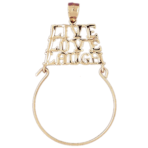 14K Gold Live Love Laugh Charm Holder-Daz-4221