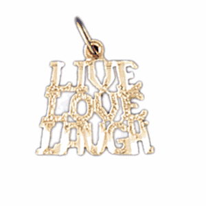 14K Gold Live Love Laugh Saying Charm-Daz-10565