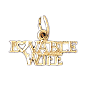 14K Gold Lovable Wife Saying Charm-Daz-10093