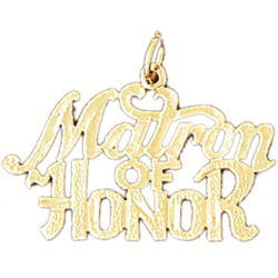 14K Gold Matron of Honor Saying Charm-Daz-10398