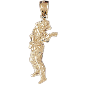 14K Gold Music Guitarist Charm-Daz-6212