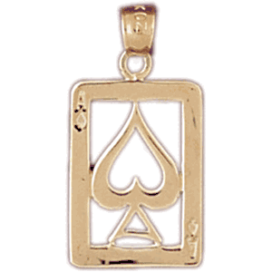 14K Gold Playing Card Charm-Daz-5451