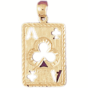 14K Gold Playing Card Charm-Daz-5471
