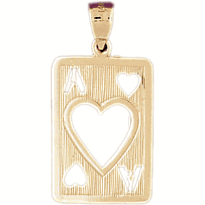 14K Gold Playing Card Charm-Daz-5474