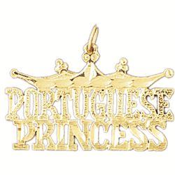 14K Gold Portuguese Princess Saying Charm-Daz-10416